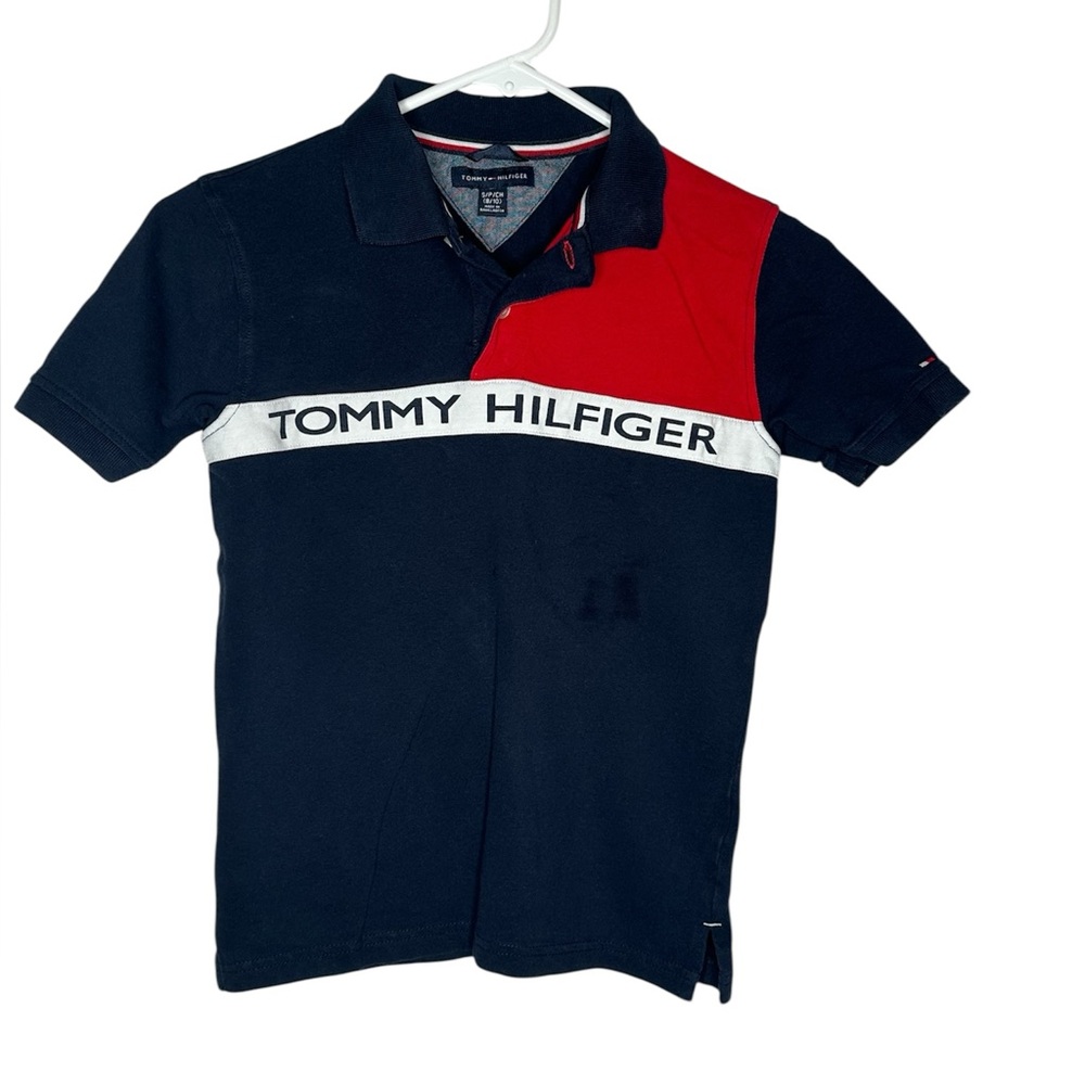 Tommy Hilfiger Dark Blue Polo with Red and White Trim